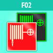Знак F02 «Пожарный кран» (фотолюм. пластик, 200х200 мм)